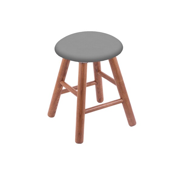 Oak Vanity Stool, Medium Finish, Graph Parrot Seat